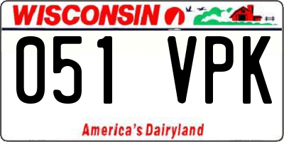 WI license plate 051VPK