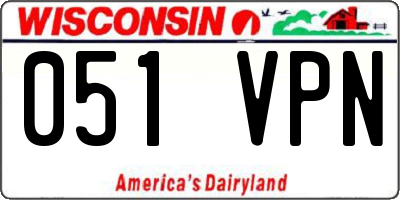 WI license plate 051VPN