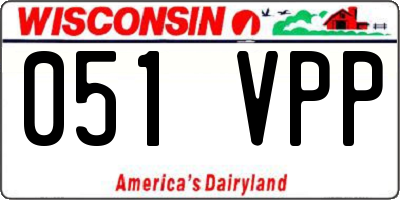 WI license plate 051VPP