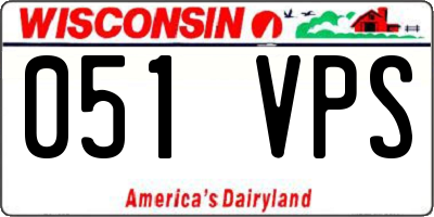 WI license plate 051VPS
