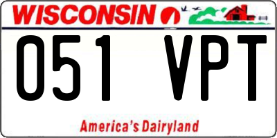 WI license plate 051VPT