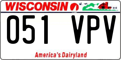 WI license plate 051VPV