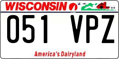 WI license plate 051VPZ
