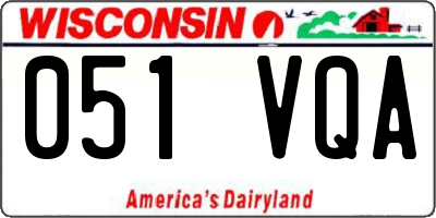 WI license plate 051VQA