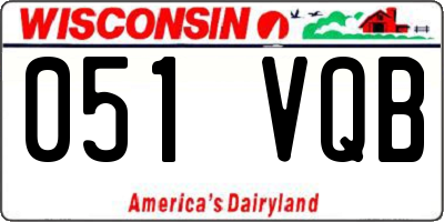 WI license plate 051VQB