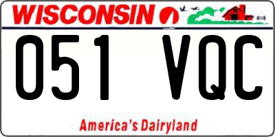 WI license plate 051VQC