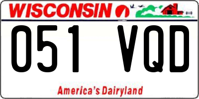 WI license plate 051VQD