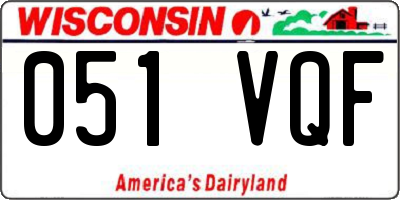WI license plate 051VQF