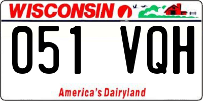 WI license plate 051VQH