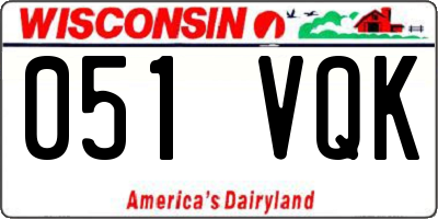 WI license plate 051VQK