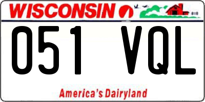 WI license plate 051VQL