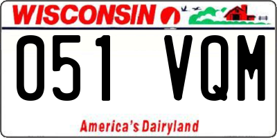 WI license plate 051VQM
