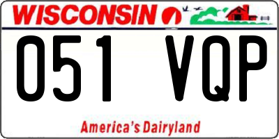 WI license plate 051VQP
