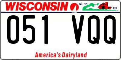 WI license plate 051VQQ