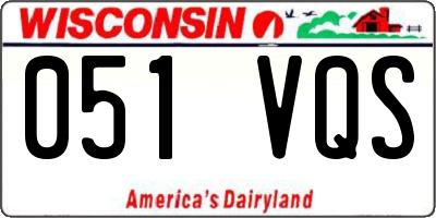 WI license plate 051VQS