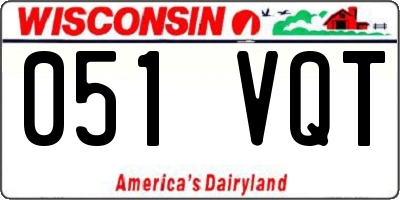 WI license plate 051VQT