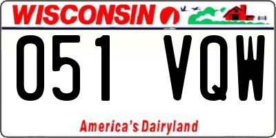 WI license plate 051VQW