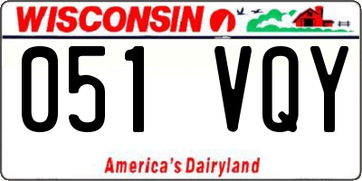 WI license plate 051VQY