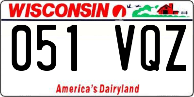 WI license plate 051VQZ