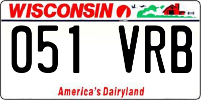 WI license plate 051VRB