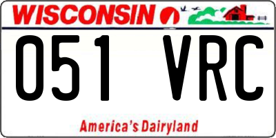 WI license plate 051VRC