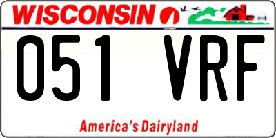 WI license plate 051VRF