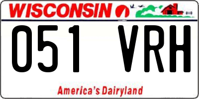 WI license plate 051VRH
