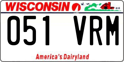 WI license plate 051VRM
