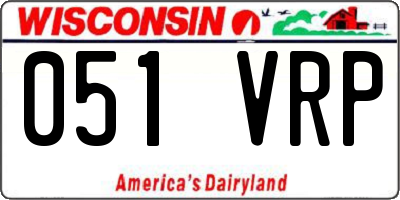 WI license plate 051VRP