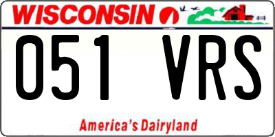 WI license plate 051VRS