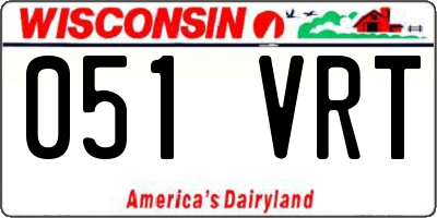 WI license plate 051VRT