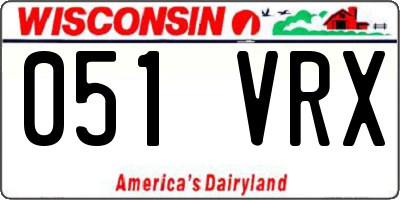 WI license plate 051VRX
