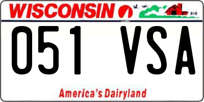 WI license plate 051VSA