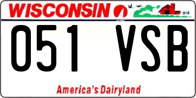 WI license plate 051VSB