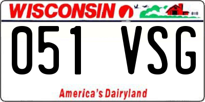 WI license plate 051VSG