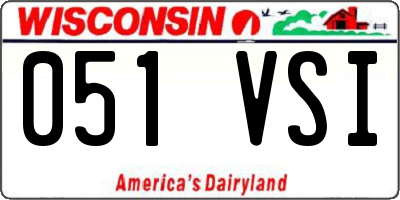 WI license plate 051VSI