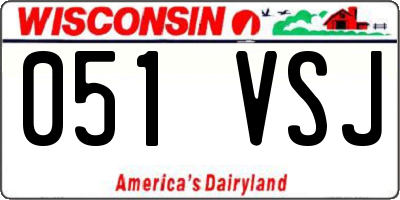 WI license plate 051VSJ