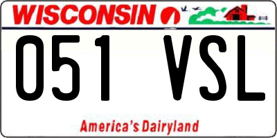 WI license plate 051VSL