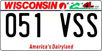 WI license plate 051VSS