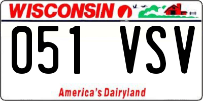 WI license plate 051VSV