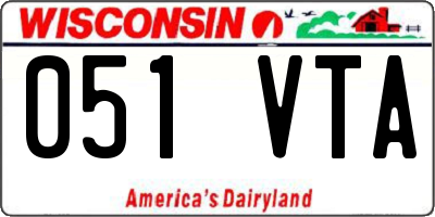 WI license plate 051VTA