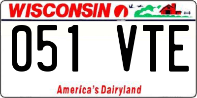 WI license plate 051VTE
