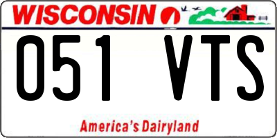 WI license plate 051VTS