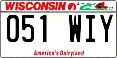 WI license plate 051WIY