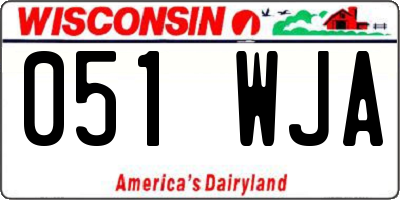 WI license plate 051WJA