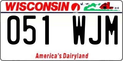 WI license plate 051WJM