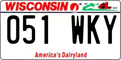 WI license plate 051WKY