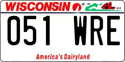 WI license plate 051WRE