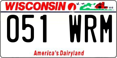 WI license plate 051WRM
