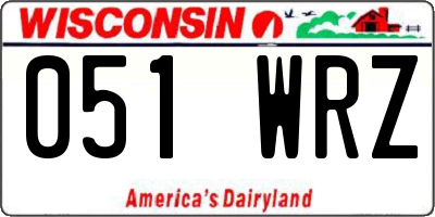 WI license plate 051WRZ